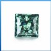 2 carat green moissanite 7*7mm princess cut moissanite synthetic